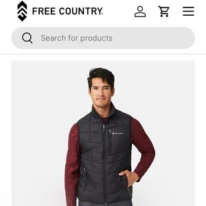 Free Country Men's black Quilted Vest